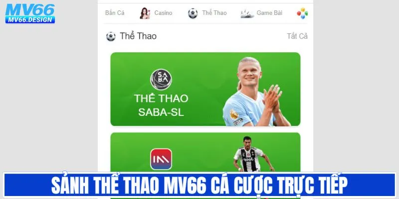 Chơi cá cược trực tiếp tại thể thao MV66