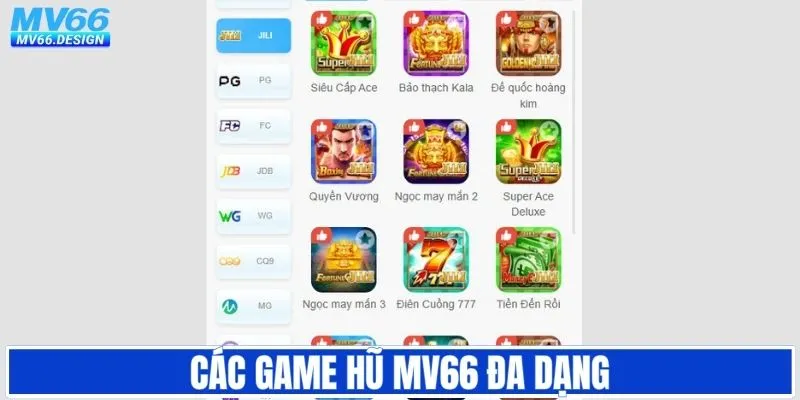 Kho game hũ đa dạng nhất hiện nay
